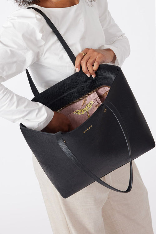 Tilbury Black + Chain Print Leather Shoulder Bag ACC Bags - All, incl Phone Bags Saben   
