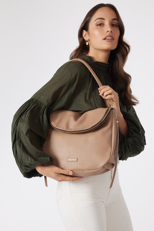 Fifi Taupe Leather Crossbody Bag ACC Bags - All, incl Phone Bags Saben   