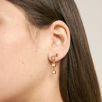 Santiago Triple Drop Gold Pearl Earrings ACC Jewellery Brie Leon   