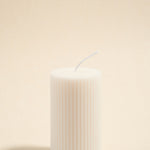 ribbed white candle