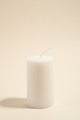 Flat Head Ribbed Column Small Handmade Soy Ivory Candle