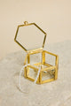 Glass with Gold Trim Small Hexagonal Jewellery Boxes