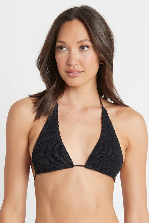 Sofie Black Eco Triangle Bikini Top OS WW Swim Bond Eye   