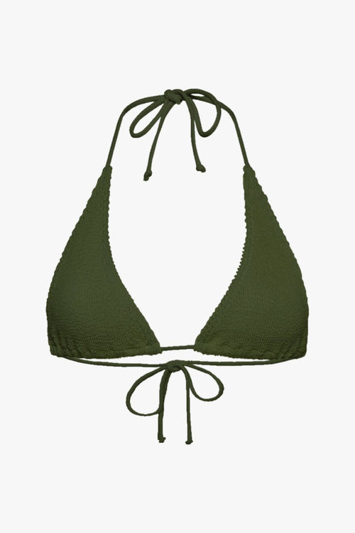 Sofie Khaki Eco Triangle Bikini Top OS WW Swim Bond Eye   