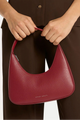 Aurora Rouge Leather Structured Shoulder Bag