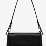 Zenith Black Leather Dual Strap Shoulder Bag