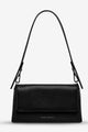 Zenith Black Leather Dual Strap Shoulder Bag