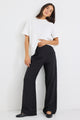 Boardwalk Black Ramie Extended Waist Pants
