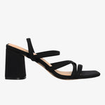 Suki Black Strappy Mid Heel