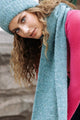 Lila Teal Wool Blend Scarf