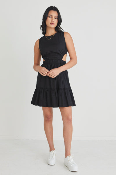 Shop Upward Black Sleeveless Cut Out Mini Dress Online | Flo & Fra