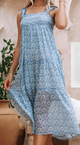 Vacay Blue Print Aries Midi Dress