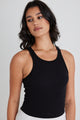 Wanted Black High Neck Tank
