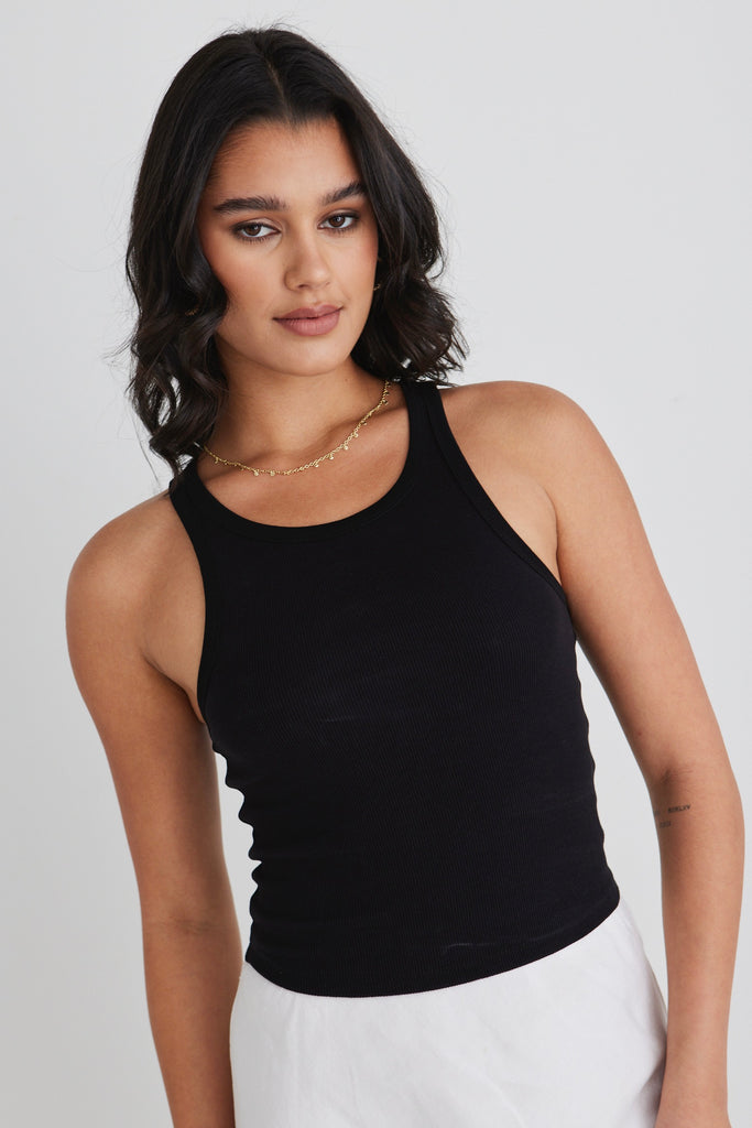 Shop Wanted Black High Neck Tank | Flo & Frankie