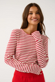 Aspyn Ruby Stripe Ivory LS Top