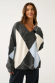 Sophie Charcoal Argyle Knit