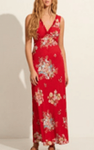 Yolanda Red Floral Maxi Dress