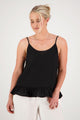 Lyla Black Linen Peplum Hem Cami