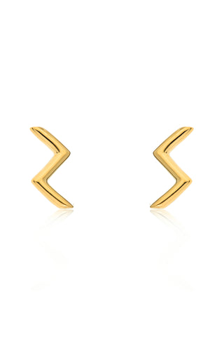 Zig Zag Gold Stud Earring ACC Jewellery Linda Tahija   