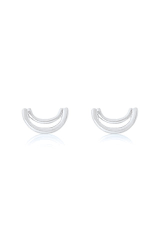 Double Arc Silver Stud Earring ACC Jewellery Linda Tahija   