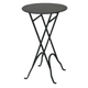 Round Narrow Black Side Table with X Legs Black 57cmHx35cmDia