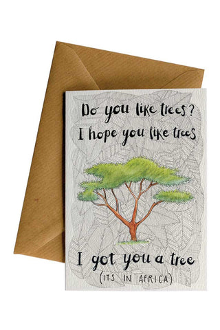I Got You A Tree Greeting Card HW Greeting Cards Little Difference   