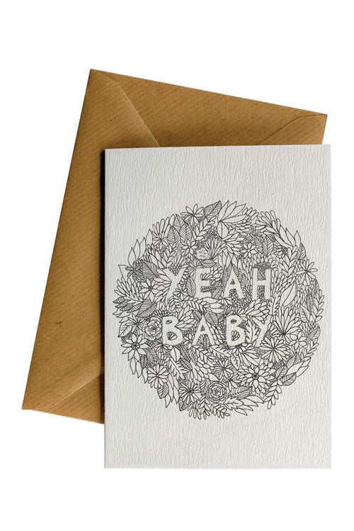 Yeah Baby Flowers Greeting Card HW Greeting Cards Little Difference   