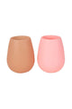 Silicone Stemless Sacramento Camel Pink Glasses Set2