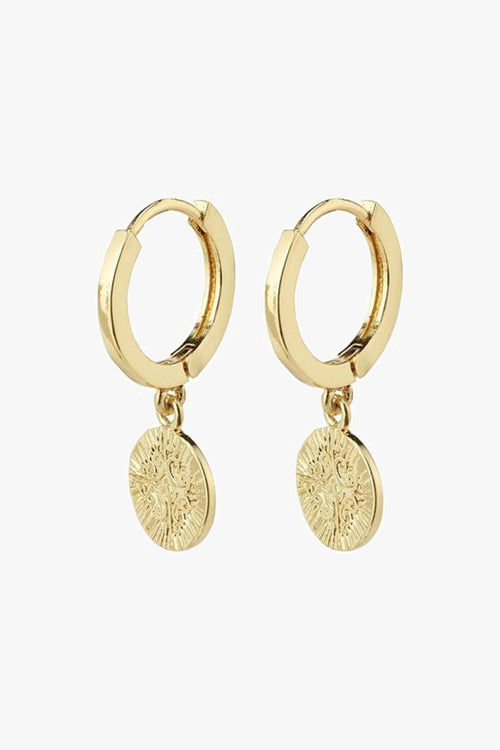 Nomad Coin Sleeper Earrings Gold ACC Jewellery Pilgrim   