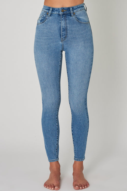 Eastcoast Ankle Ocean Blue Skinny Denim Jean WW Jeans Rollas   