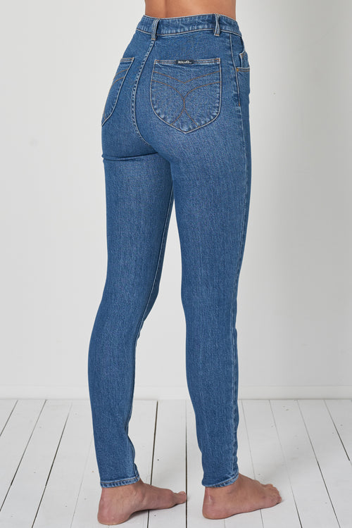 Eastcoast Ankle Maya Organic Skinny Blue Jean WW Jeans Rollas   