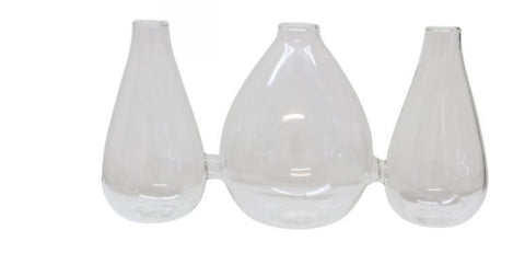 Sienna Clear Glass Vase Style 8 HW Decor - Bookend, Hook, Urn, Vase, Sculpture Le Forge   