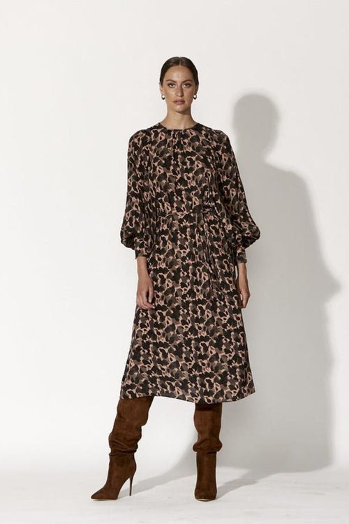 Bound for Glory Black Abstract Animal Dress WW Dress Fate+Becker   