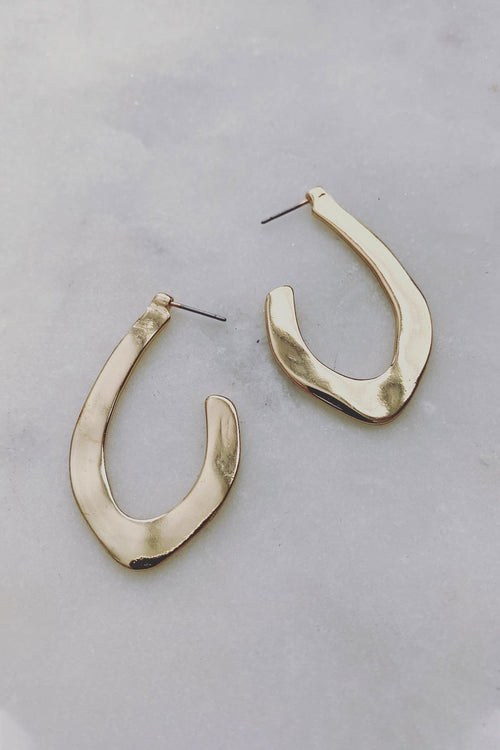 Gold Hooked Earrings ACC Jewellery Flo Gives Back 15% to Women In Need   