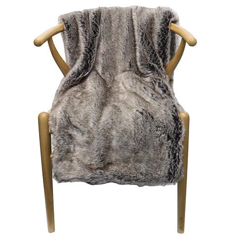 Slate Faux Fur Throw 160x130cm HW Throws Le Forge   