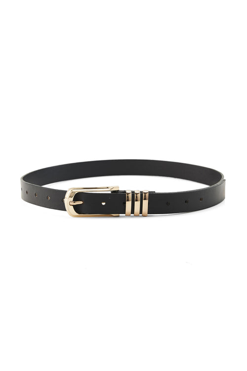 The Ziggy Gold Belt Black Leather ACC Other - Belt, Keycharm, Scrunchie, Umbrella Nakedvice   