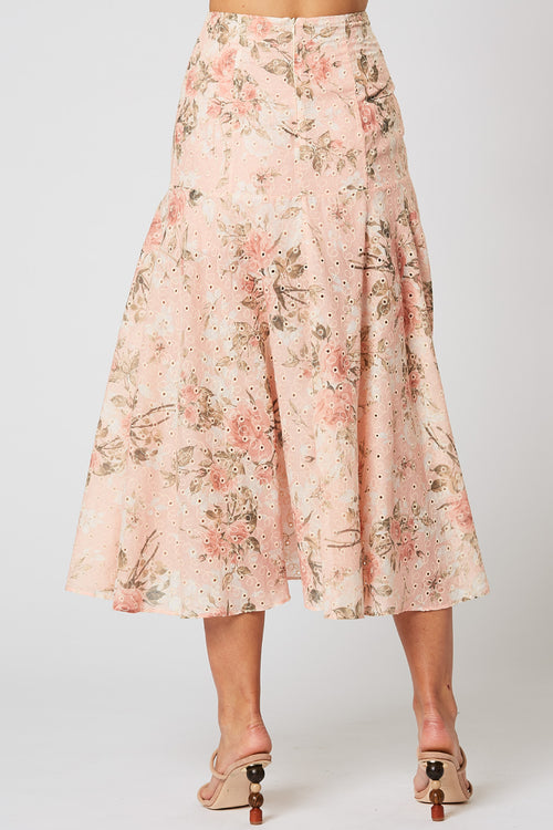Trove Pink Floral Midi Skirt WW Skirt Winona   