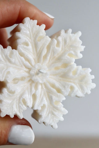Snowflake Decorative White Candle