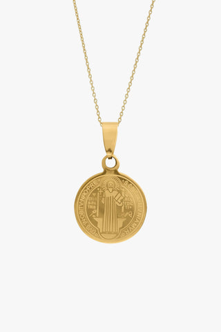 Gold Saints Circle Necklace
