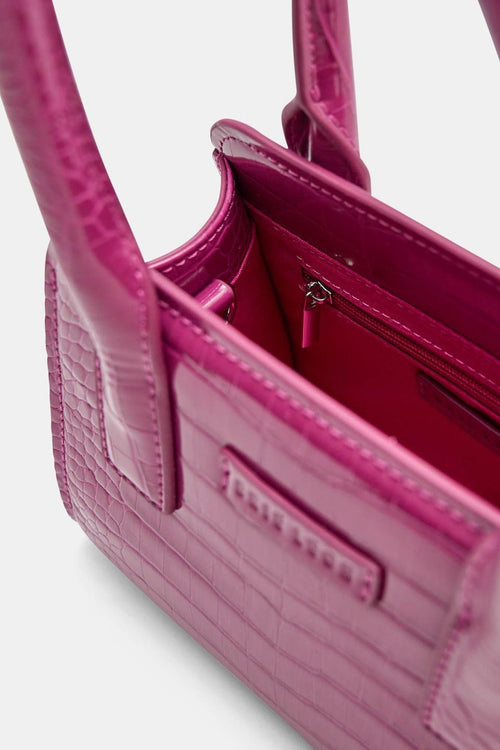 Paloma Fuschia Croc Mini Tote Crossbody Bag ACC Bags - All, incl Phone Bags Brie Leon   