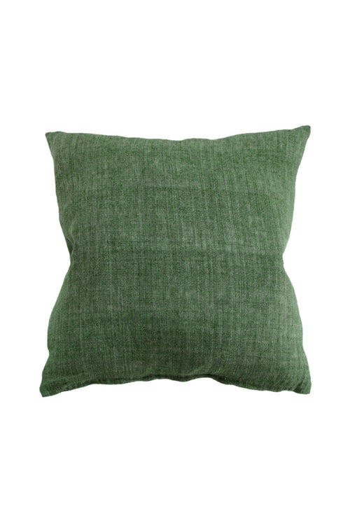 Indira Linen Cushion with Feather Inner Spruce Green 55x55cm HW Cushions Mulberi   