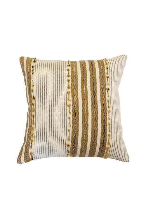 Luka Natural + Ochre Stripe Cushion 50x50cm HW Cushions Mulberi   