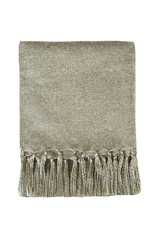 Rhapsody Acrylic Brushed Muted Sage Throw 130x150cm HW Throws Mulberi   