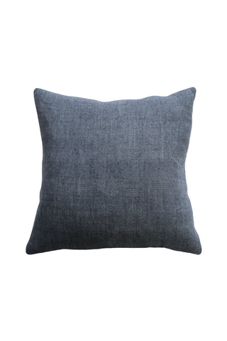 Indira Linen Cushion with Feather Inner French Navy 55x55cm HW Cushions Mulberi   