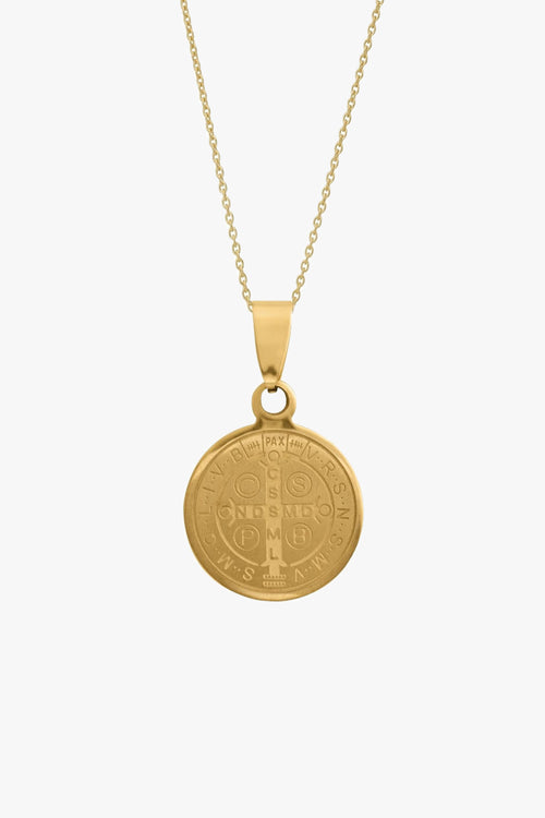 Gold Saints Circle Necklace ACC Jewellery Lindi Kingi   