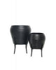 Raska Black Rattan Small Planter on Legs