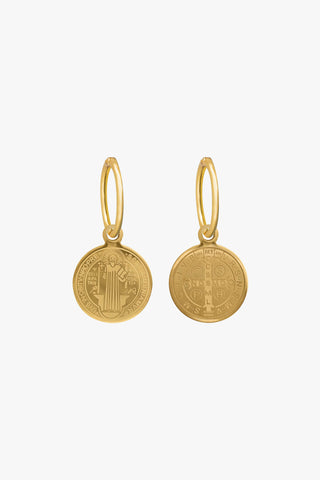 Saint Circle Gold Sleeper Earrings