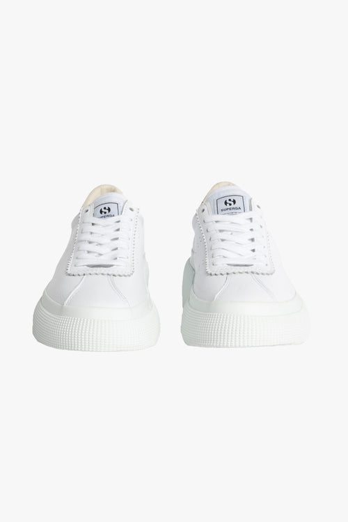 2822 Club 5 White with Faux Reptile Trim Sneaker ACC Shoes - Sneakers Superga   