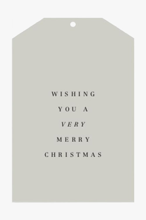 Christmas Wishing Grey Gift Tag HW Stationery - Journal, Notebook, Planner Father Rabbit   