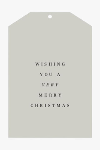 Christmas Wishing Grey Gift Tag HW Stationery - Journal, Notebook, Planner Father Rabbit   